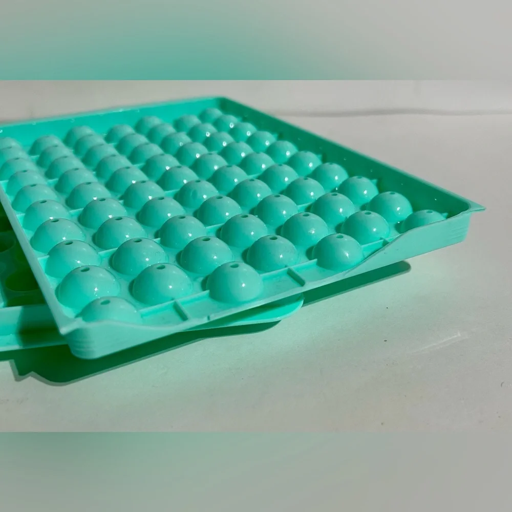 Mini Ice Cube 3 Trays 1 Bin Lid Scoop Dorm Freezer Bar Small Round 76 Cube Trays